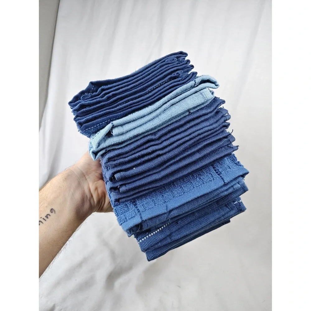 Culinary Classics Kitchen Towels 8 Pack Blue 17x28 100% Cotton 1584934 Hawthorne